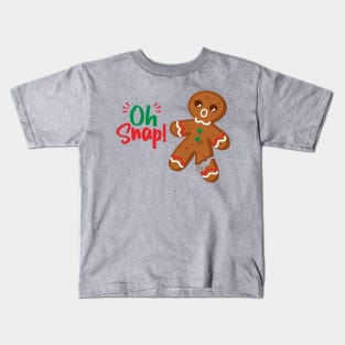 Gingerbread Man Oh Snap! Snapped Leg Funny Christmas Kids T-Shirt